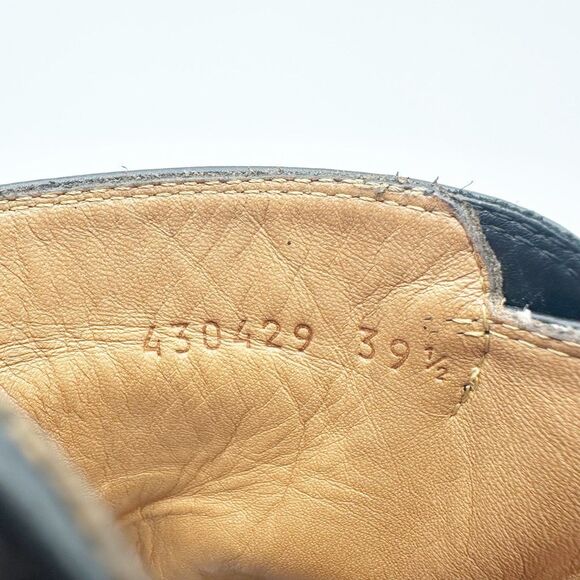 GUCCI Black Dionysus Elizabeth Ankle Boots Size 39.5 Heeled Leather Booties - Picture 10 of 12